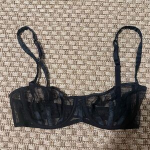 Black balconette bra